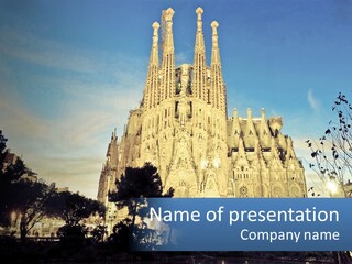 A Picture Of A Church With A Blue Sky In The Background PowerPoint Template