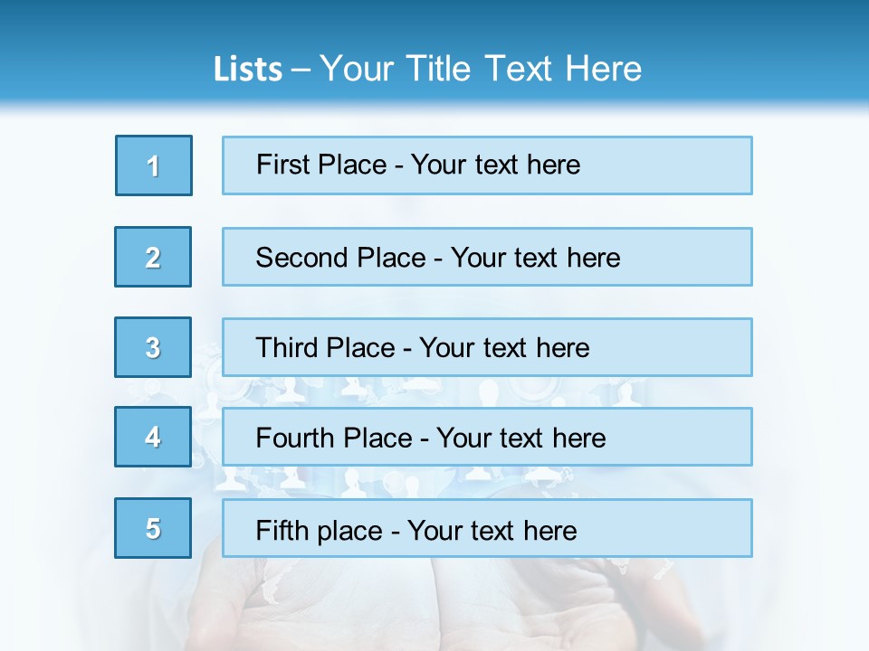 A Person Holding Out Their Hands With Numbers On It PowerPoint Template