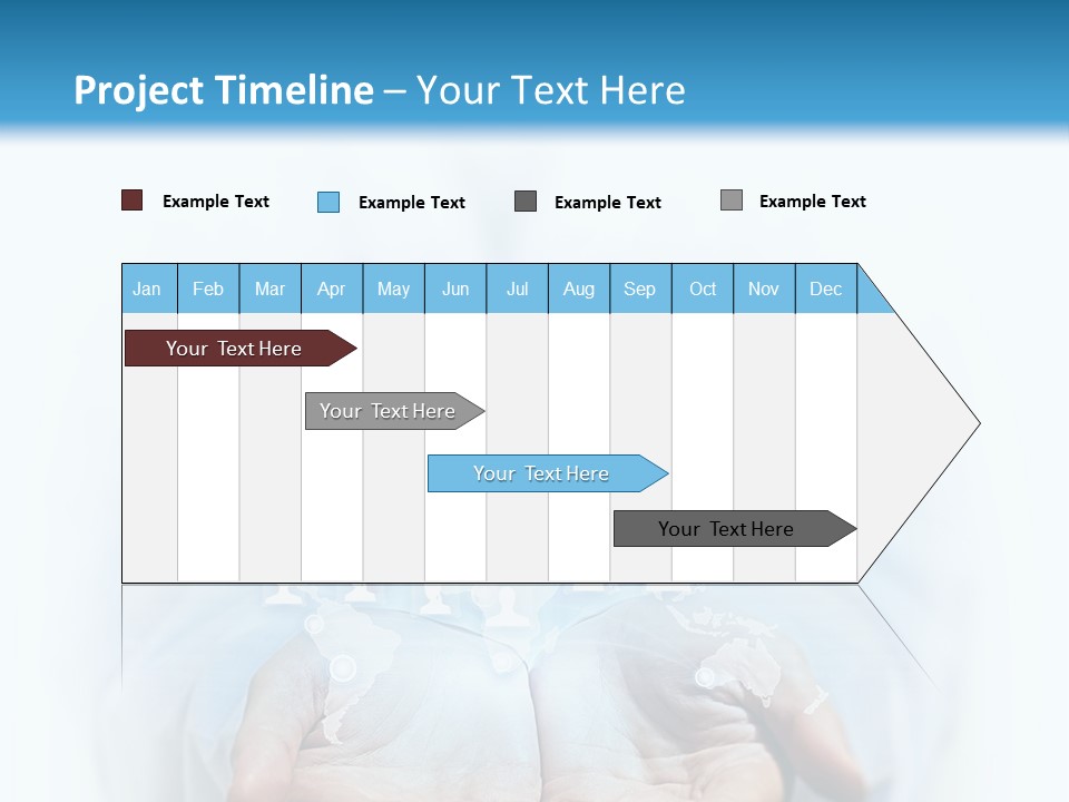 A Person Holding Out Their Hands With Numbers On It PowerPoint Template