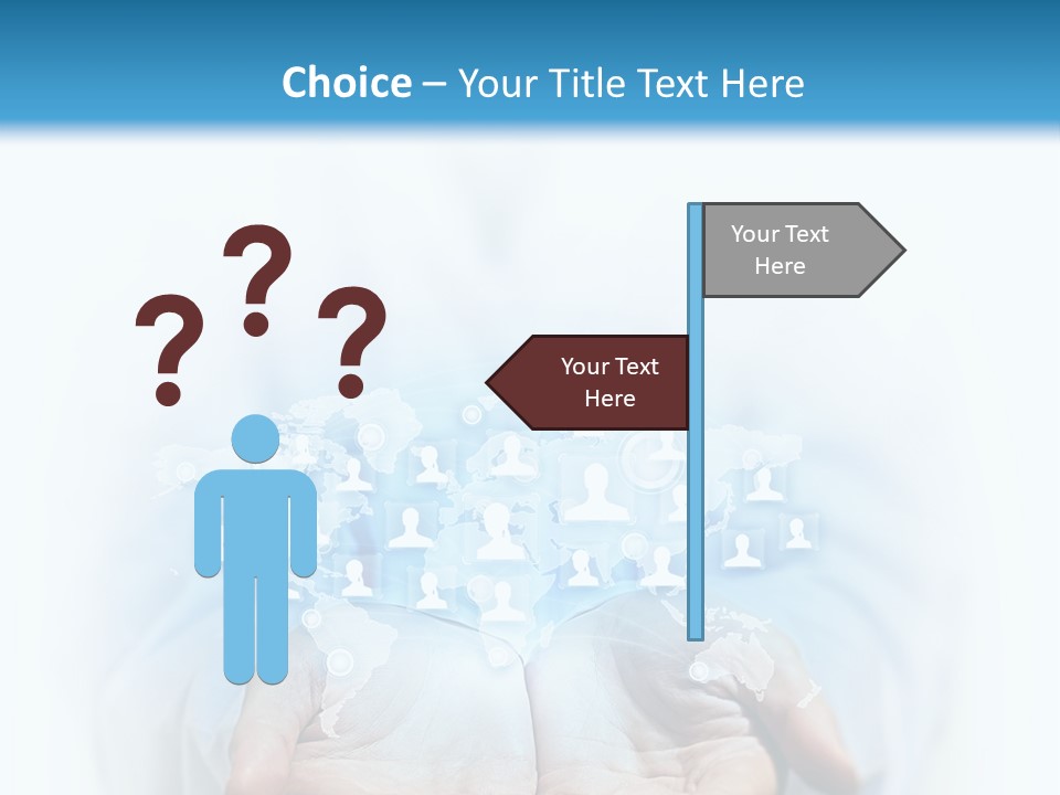 A Person Holding Out Their Hands With Numbers On It PowerPoint Template