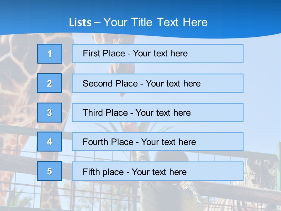 A Giraffe And A Zebra In A Fenced In Area PowerPoint Template