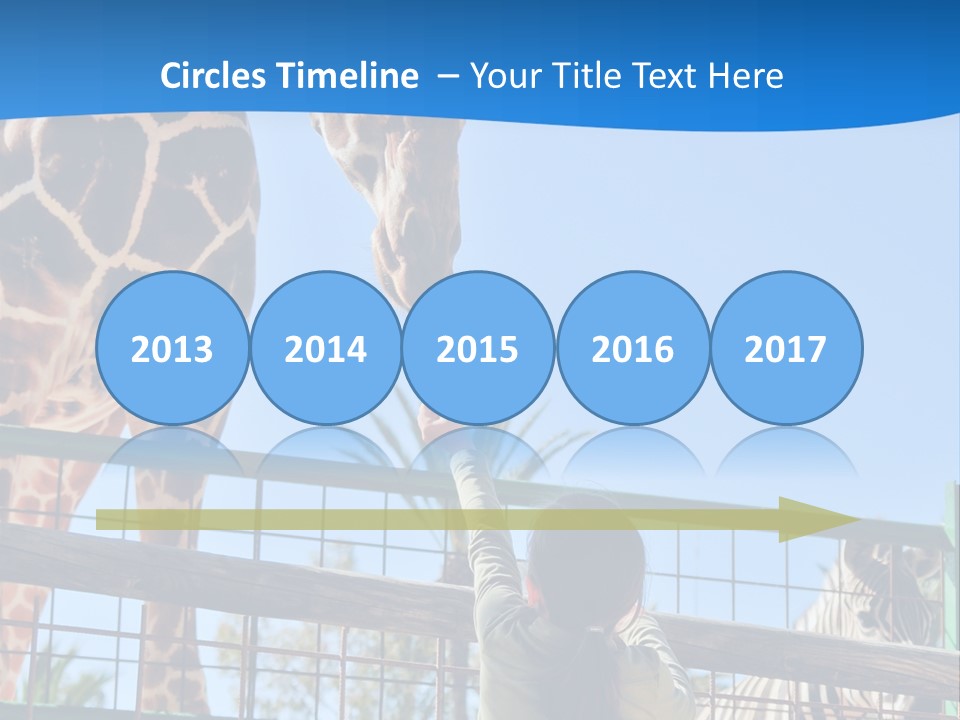 A Giraffe And A Zebra In A Fenced In Area PowerPoint Template