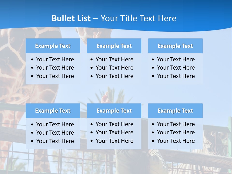 A Giraffe And A Zebra In A Fenced In Area PowerPoint Template