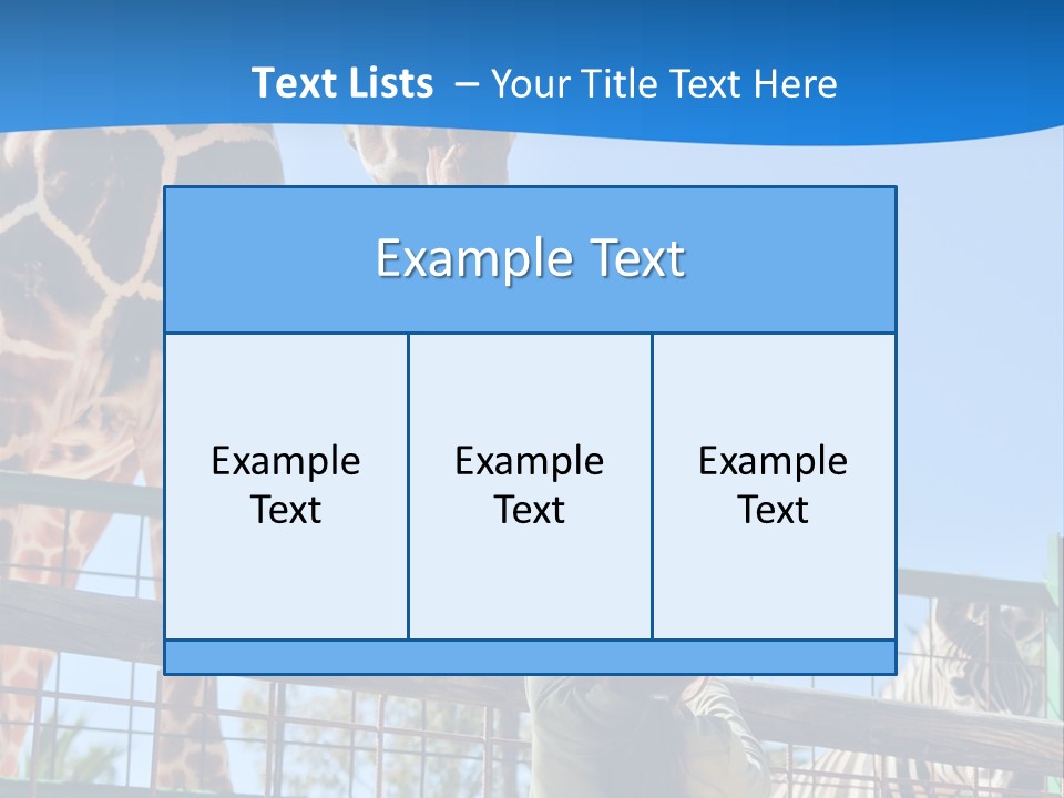 A Giraffe And A Zebra In A Fenced In Area PowerPoint Template
