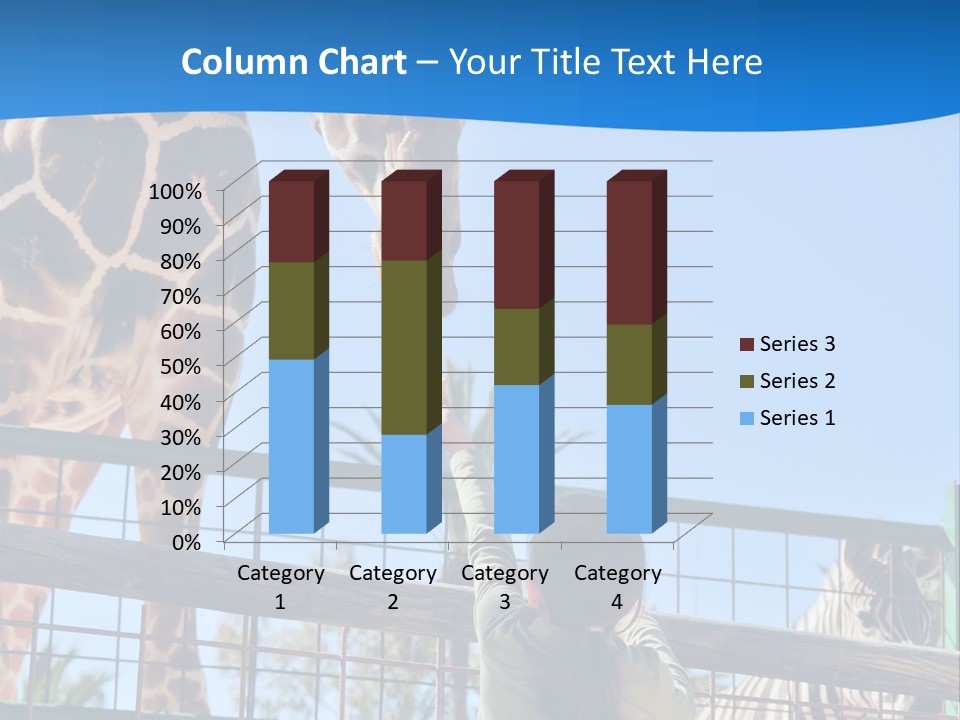 A Giraffe And A Zebra In A Fenced In Area PowerPoint Template