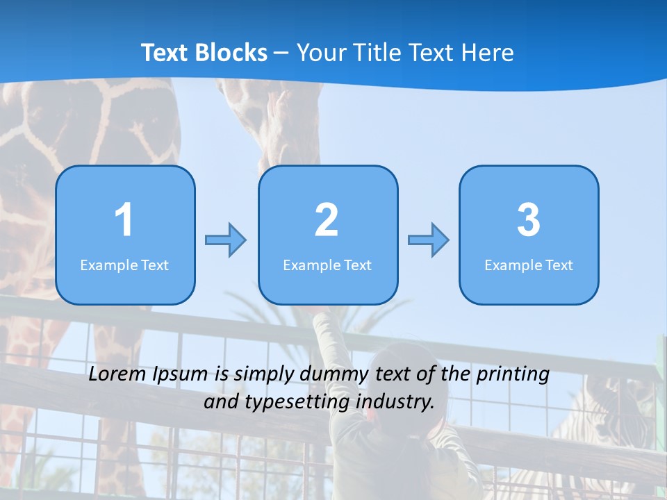 A Giraffe And A Zebra In A Fenced In Area PowerPoint Template