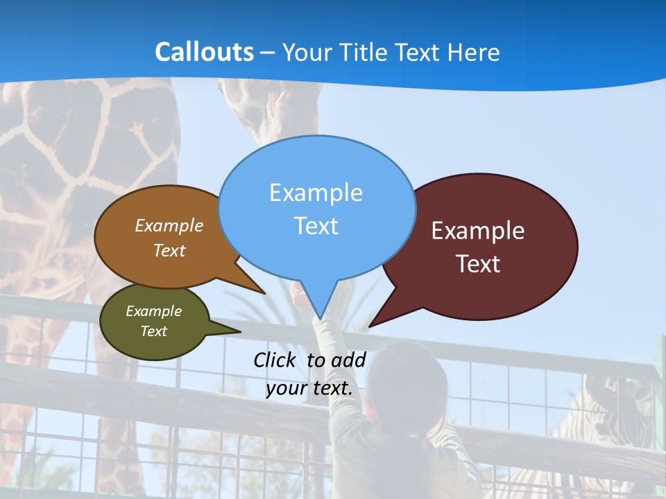 A Giraffe And A Zebra In A Fenced In Area PowerPoint Template