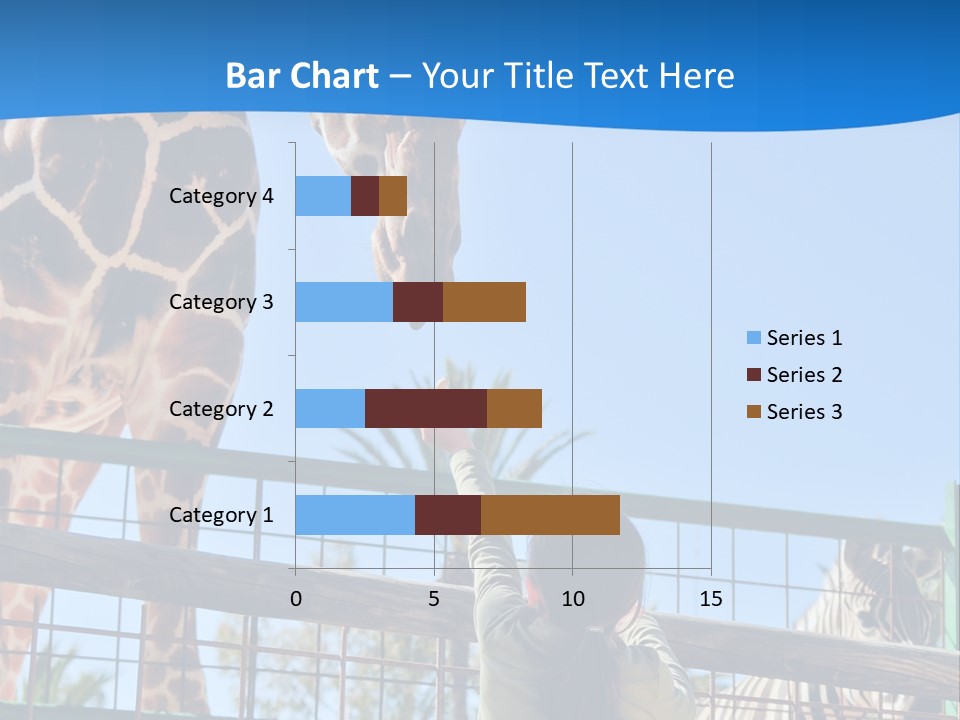 A Giraffe And A Zebra In A Fenced In Area PowerPoint Template