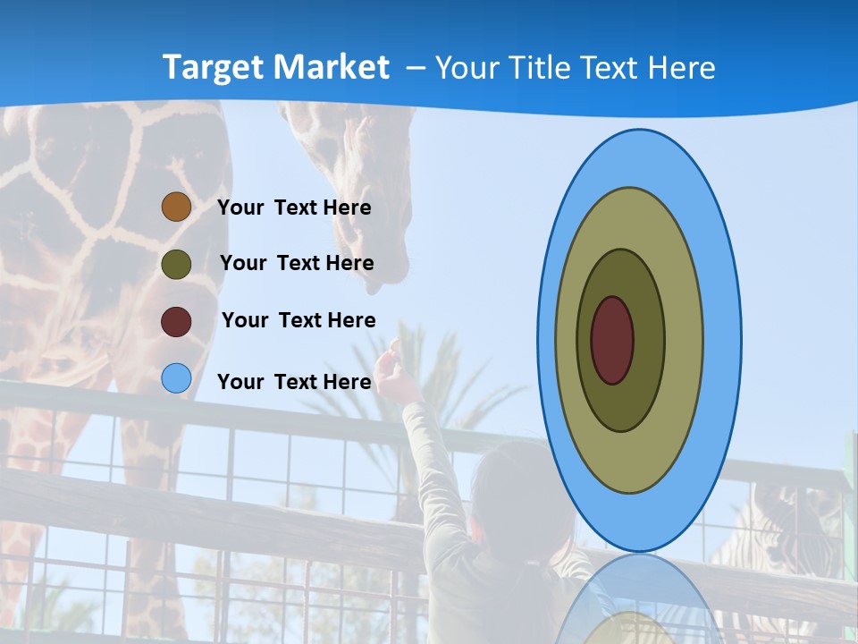 A Giraffe And A Zebra In A Fenced In Area PowerPoint Template