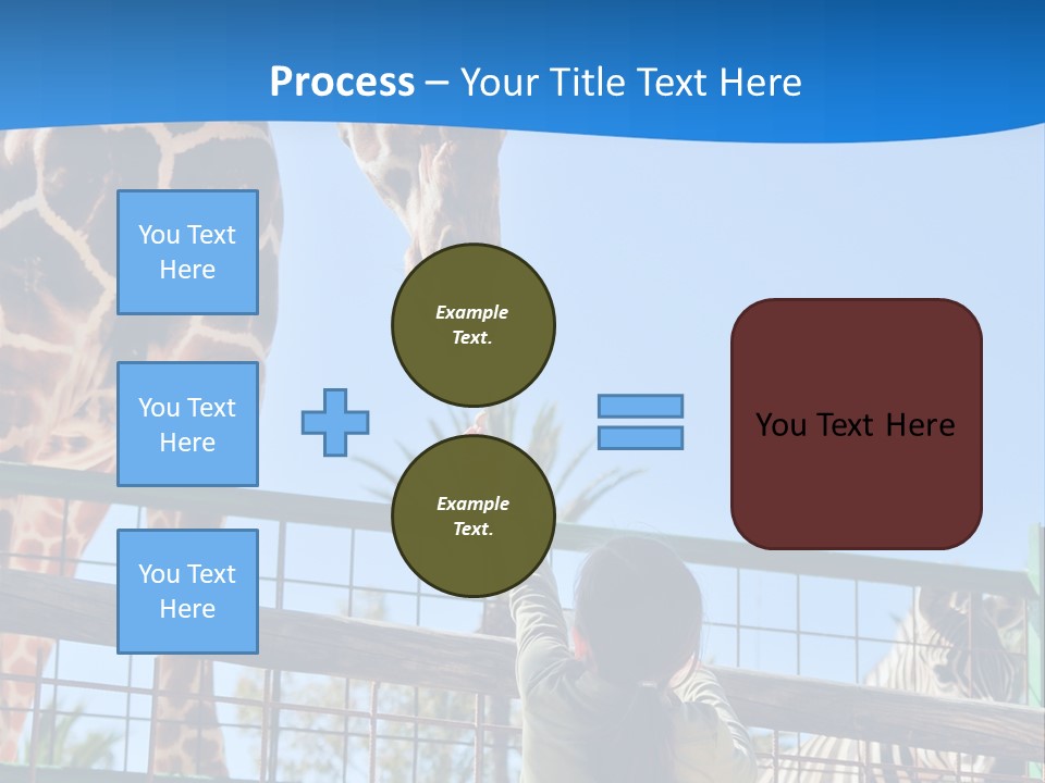 A Giraffe And A Zebra In A Fenced In Area PowerPoint Template
