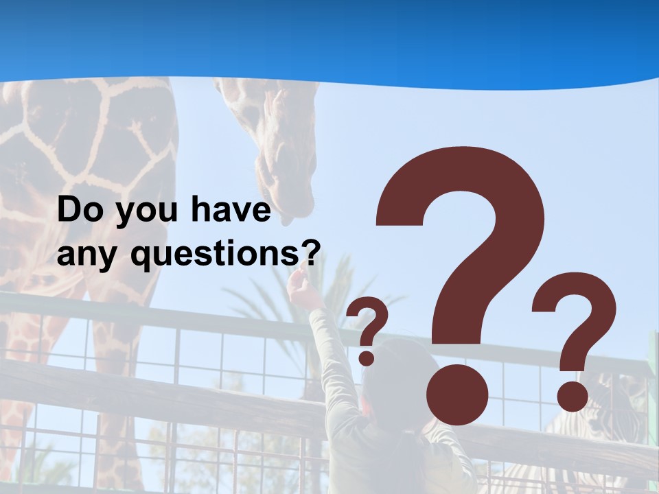 A Giraffe And A Zebra In A Fenced In Area PowerPoint Template