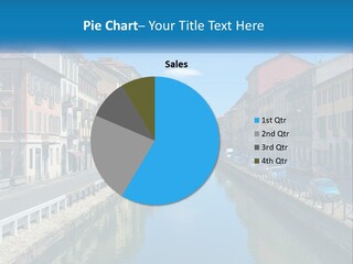 A River Running Through A City Next To Tall Buildings PowerPoint Template
