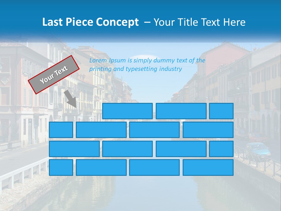 A River Running Through A City Next To Tall Buildings PowerPoint Template