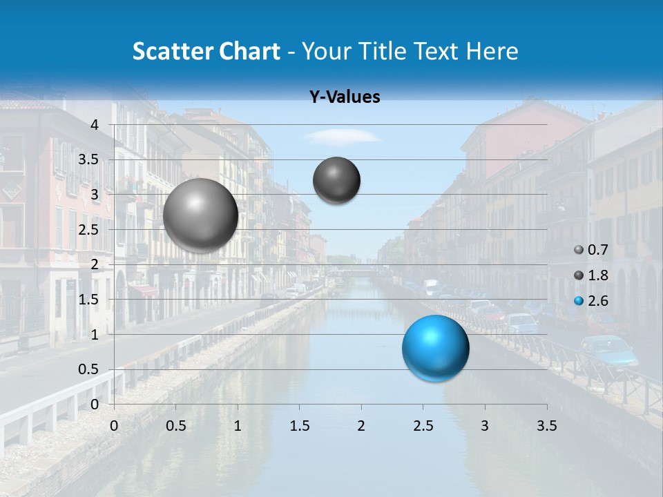 A River Running Through A City Next To Tall Buildings PowerPoint Template