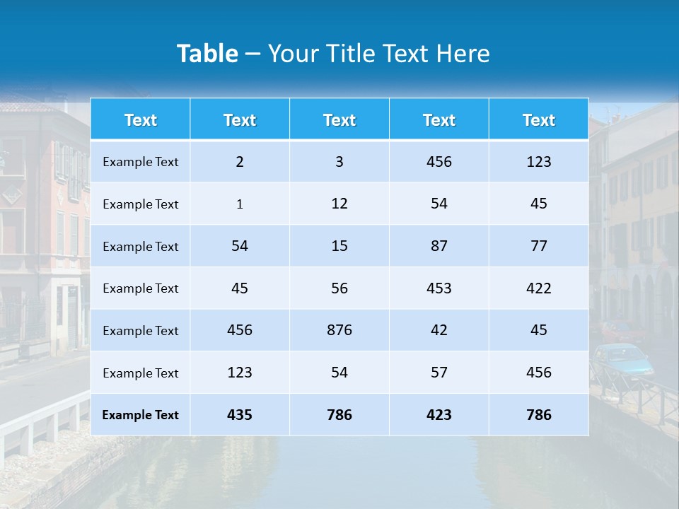 A River Running Through A City Next To Tall Buildings PowerPoint Template