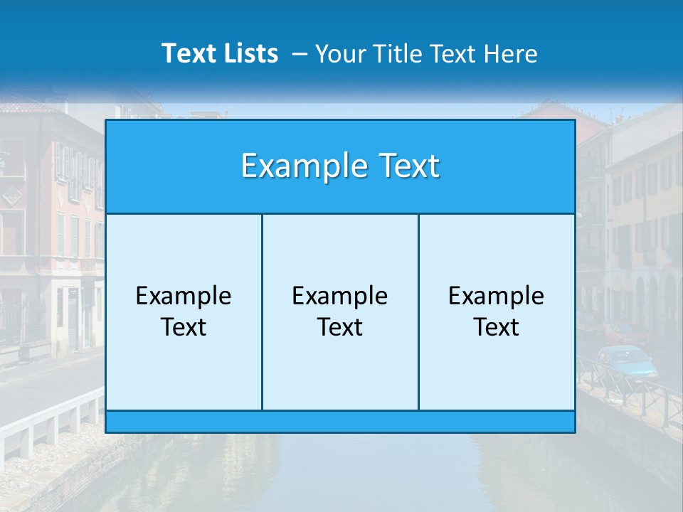 A River Running Through A City Next To Tall Buildings PowerPoint Template