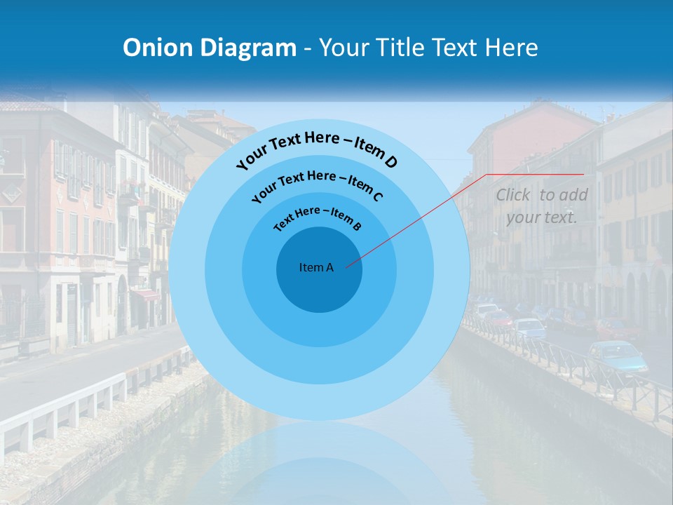 A River Running Through A City Next To Tall Buildings PowerPoint Template