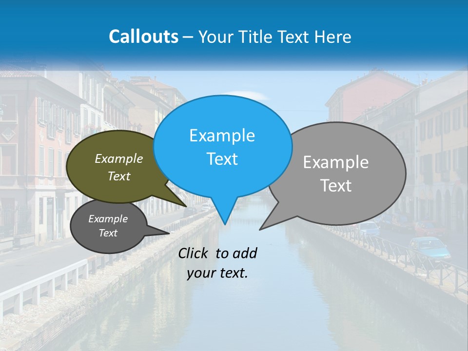 A River Running Through A City Next To Tall Buildings PowerPoint Template