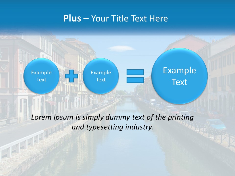 A River Running Through A City Next To Tall Buildings PowerPoint Template