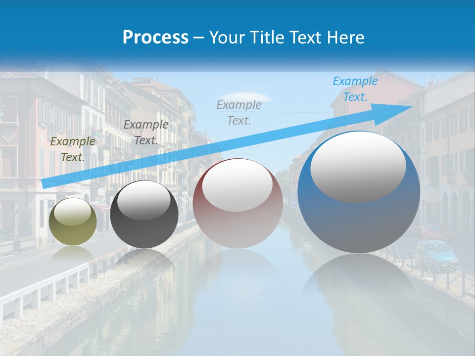 A River Running Through A City Next To Tall Buildings PowerPoint Template