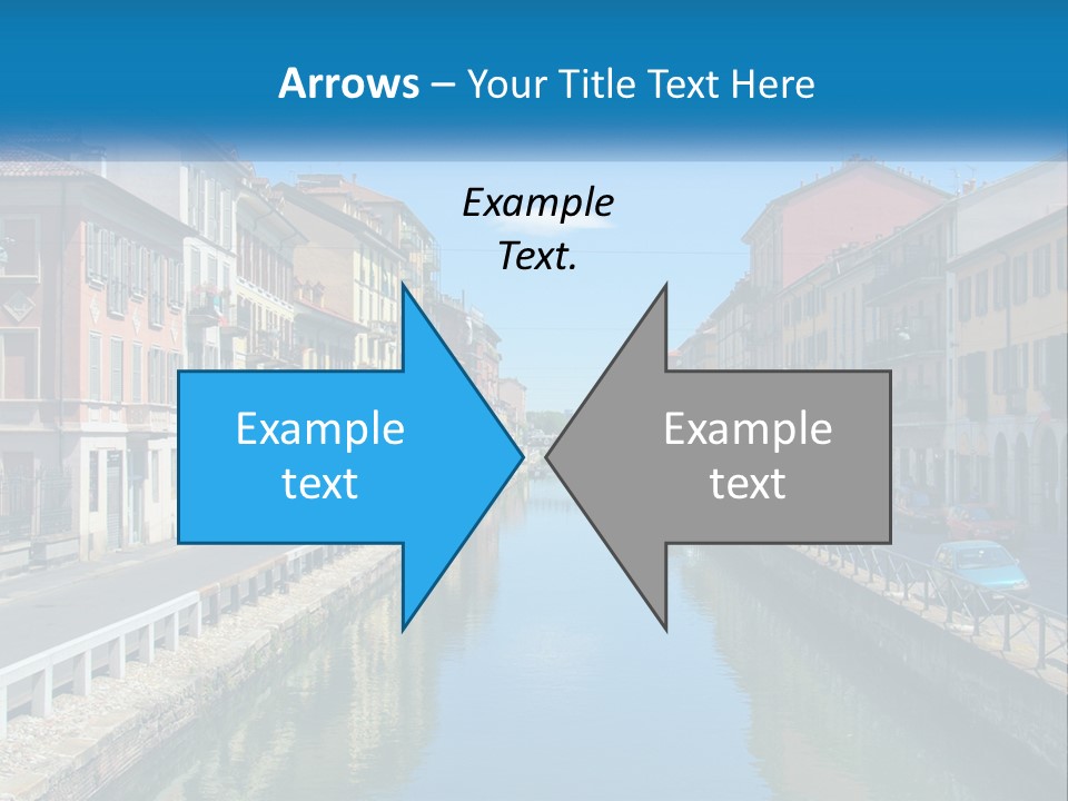 A River Running Through A City Next To Tall Buildings PowerPoint Template