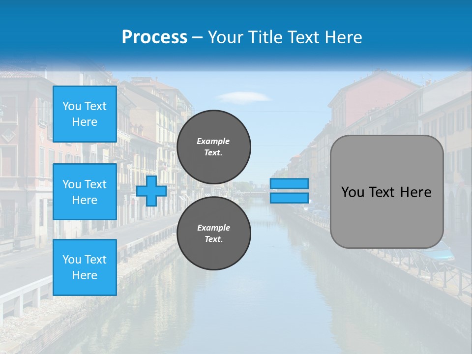 A River Running Through A City Next To Tall Buildings PowerPoint Template