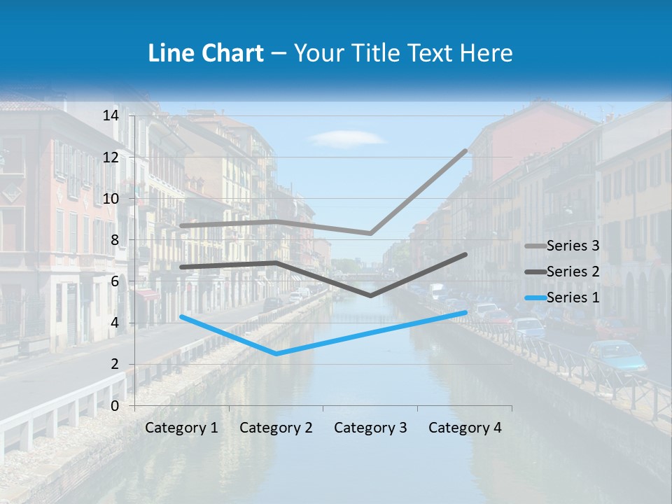 A River Running Through A City Next To Tall Buildings PowerPoint Template