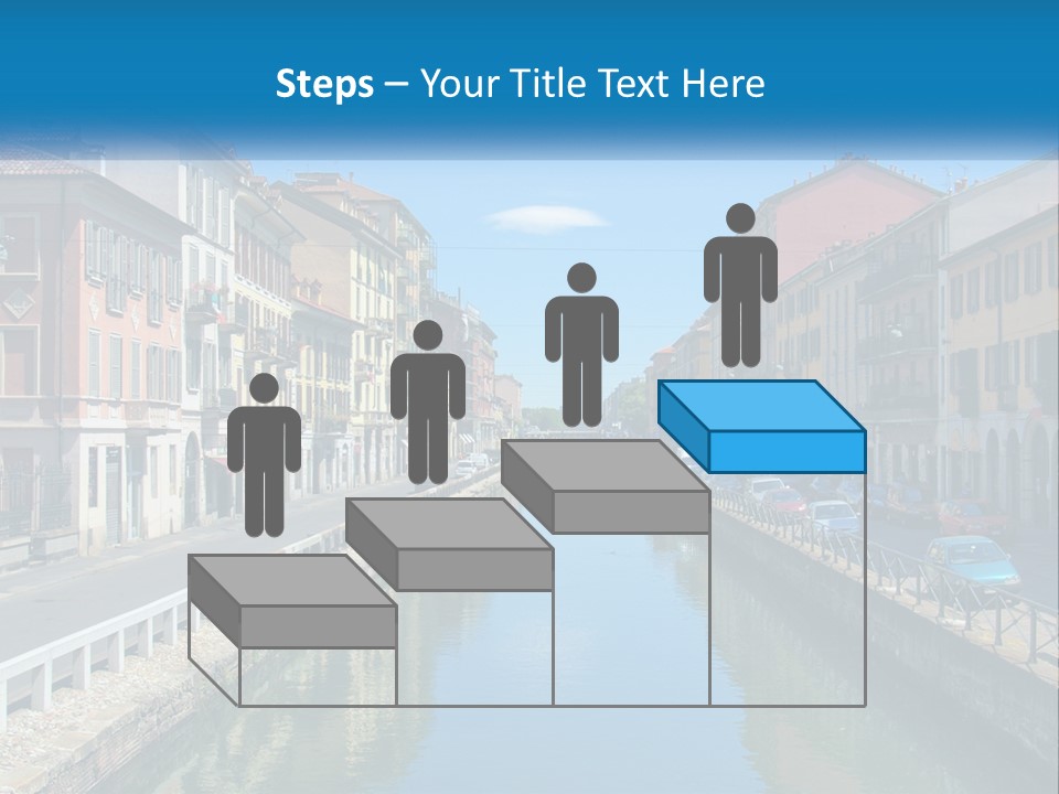 A River Running Through A City Next To Tall Buildings PowerPoint Template