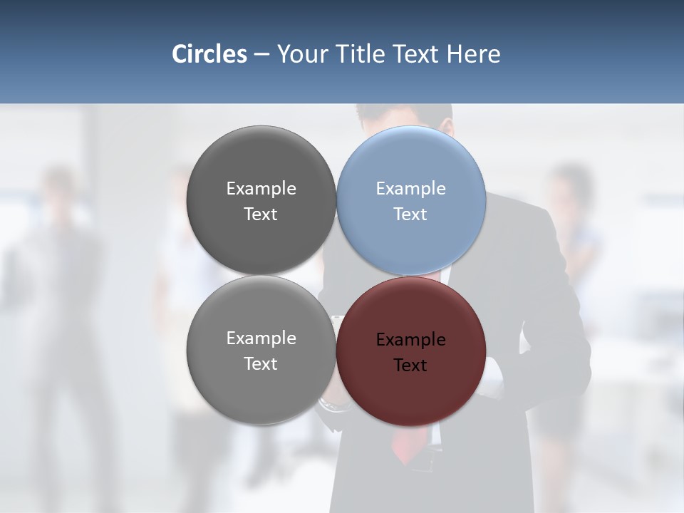 A Man In A Business Suit Holding A Tablet PowerPoint Template