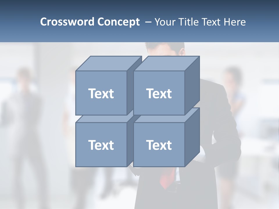 A Man In A Business Suit Holding A Tablet PowerPoint Template
