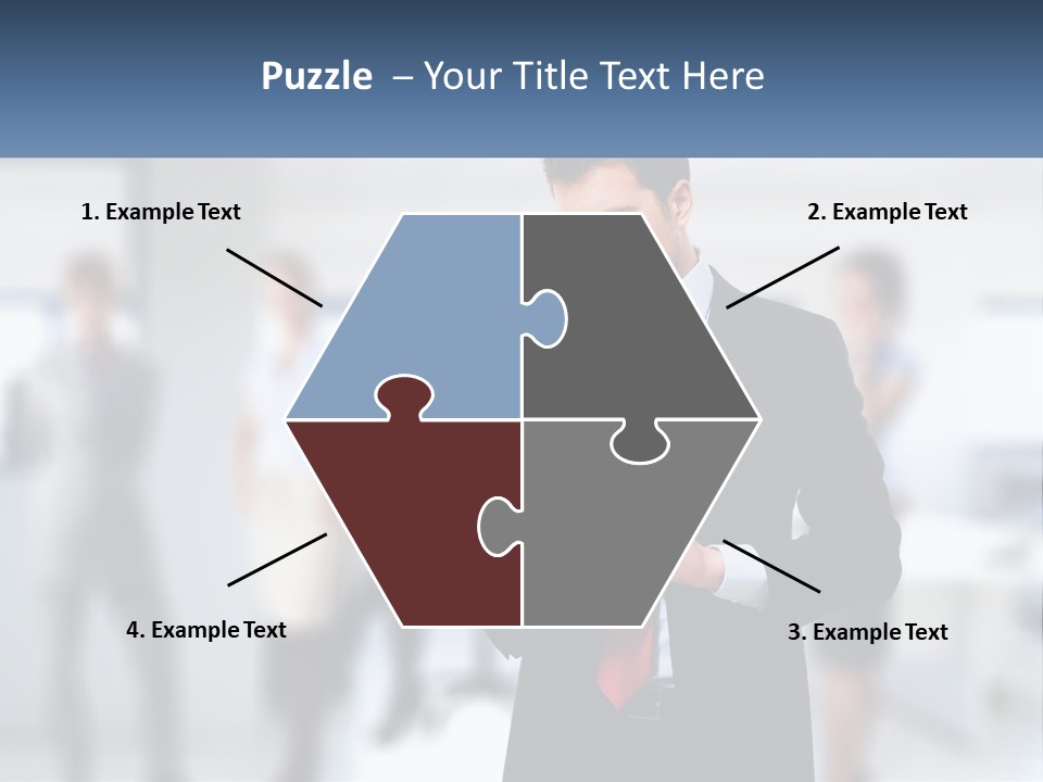 A Man In A Business Suit Holding A Tablet PowerPoint Template