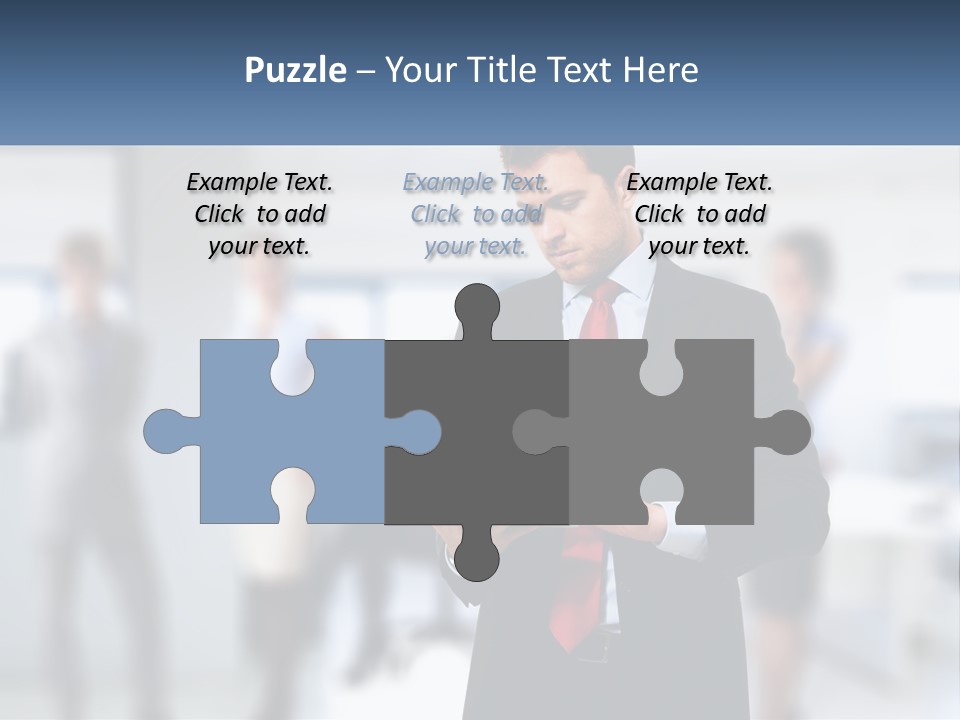 A Man In A Business Suit Holding A Tablet PowerPoint Template