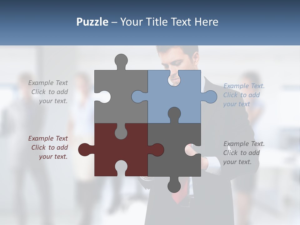 A Man In A Business Suit Holding A Tablet PowerPoint Template