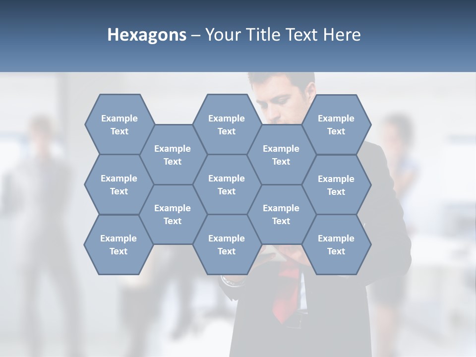 A Man In A Business Suit Holding A Tablet PowerPoint Template