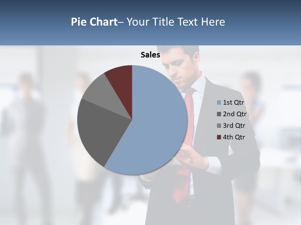 A Man In A Business Suit Holding A Tablet PowerPoint Template