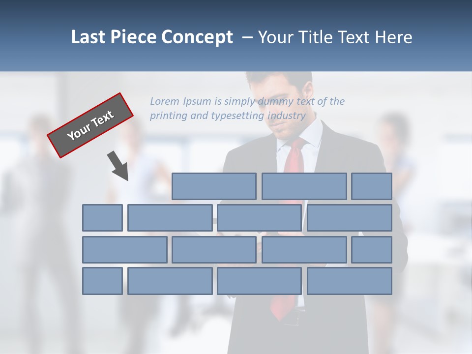 A Man In A Business Suit Holding A Tablet PowerPoint Template