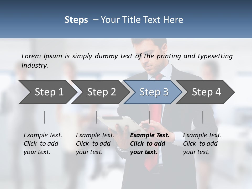 A Man In A Business Suit Holding A Tablet PowerPoint Template