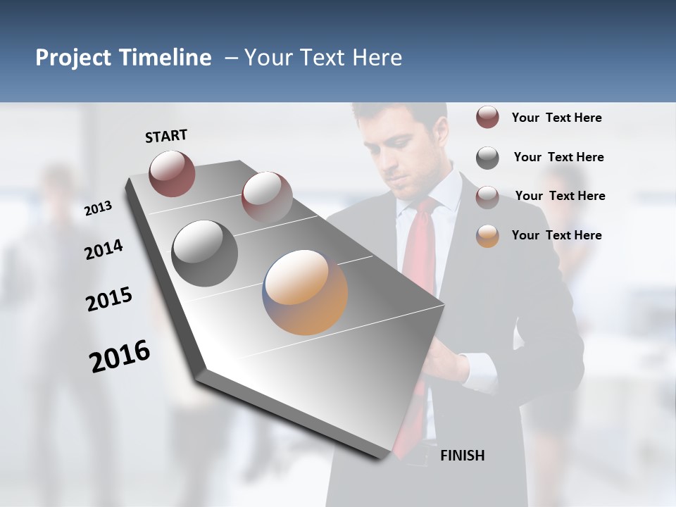 A Man In A Business Suit Holding A Tablet PowerPoint Template