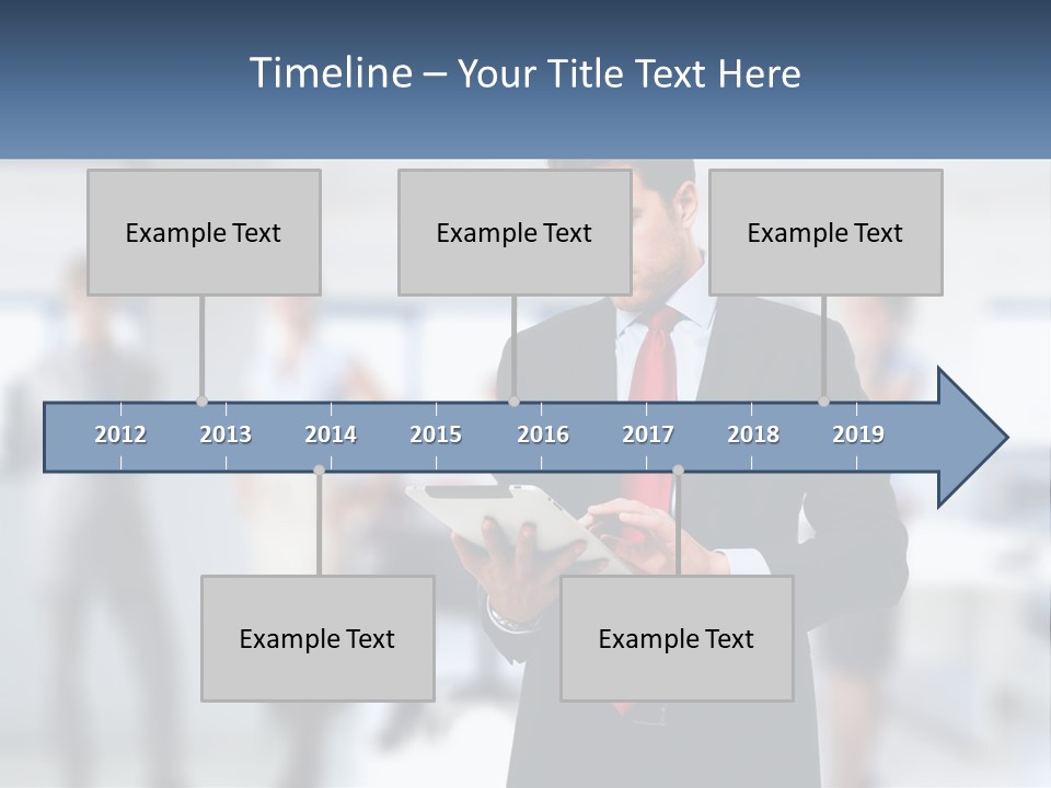 A Man In A Business Suit Holding A Tablet PowerPoint Template