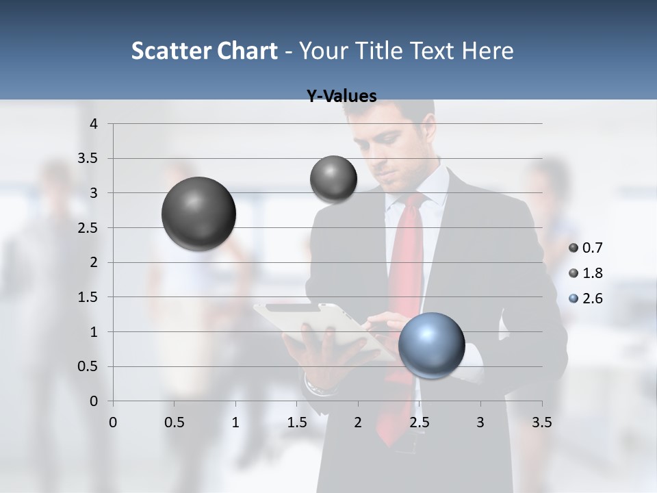 A Man In A Business Suit Holding A Tablet PowerPoint Template