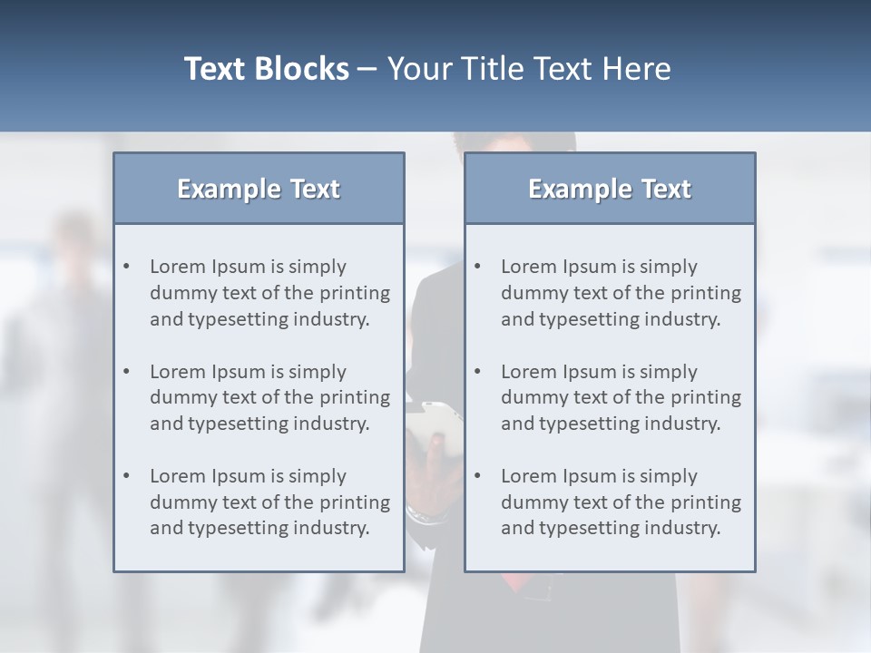 A Man In A Business Suit Holding A Tablet PowerPoint Template
