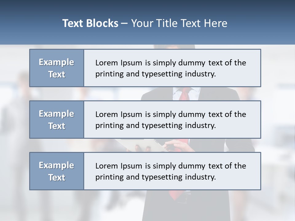 A Man In A Business Suit Holding A Tablet PowerPoint Template