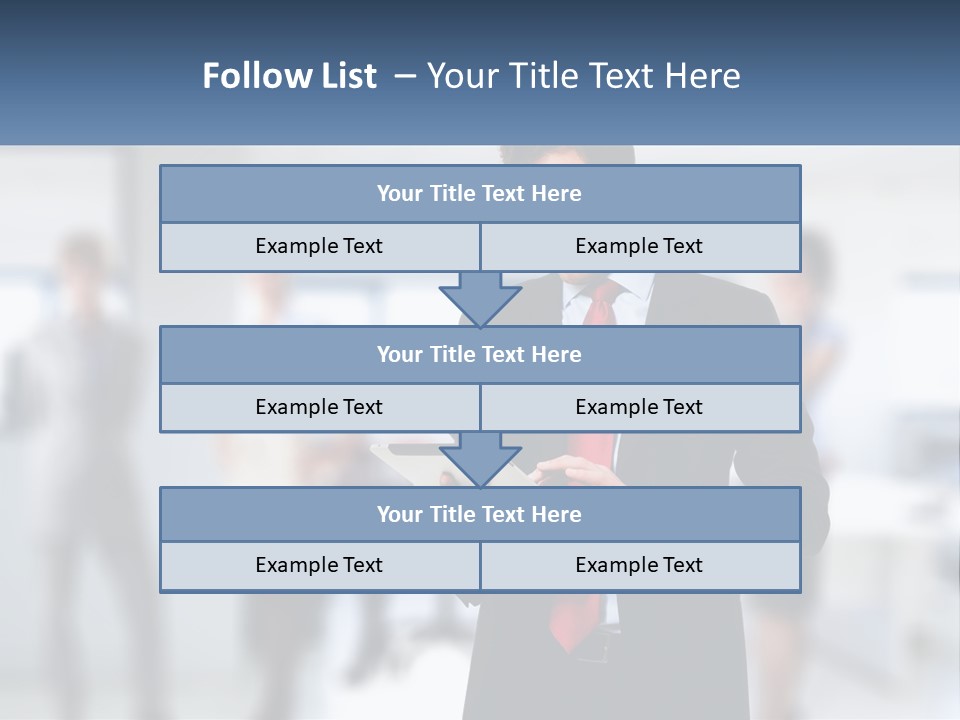 A Man In A Business Suit Holding A Tablet PowerPoint Template