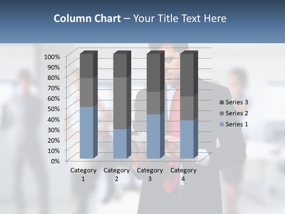 A Man In A Business Suit Holding A Tablet PowerPoint Template