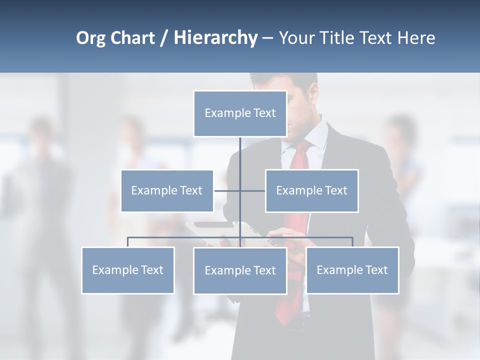 A Man In A Business Suit Holding A Tablet PowerPoint Template
