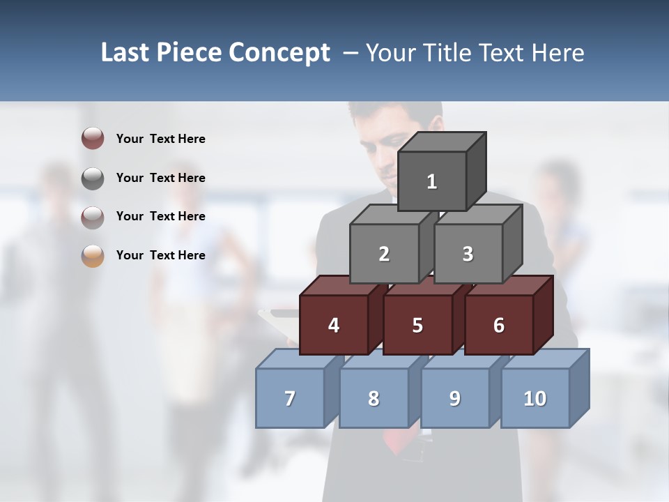 A Man In A Business Suit Holding A Tablet PowerPoint Template