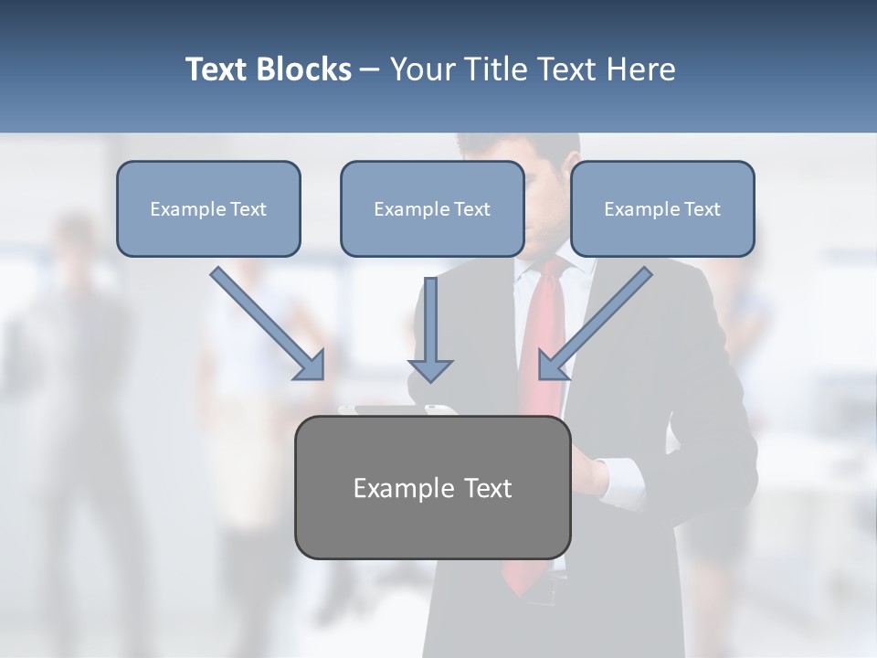 A Man In A Business Suit Holding A Tablet PowerPoint Template