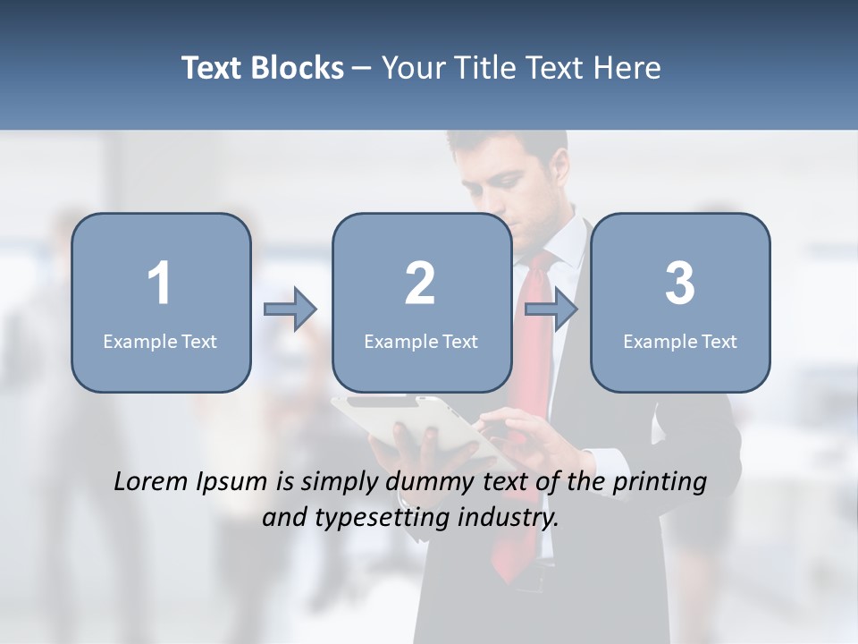 A Man In A Business Suit Holding A Tablet PowerPoint Template