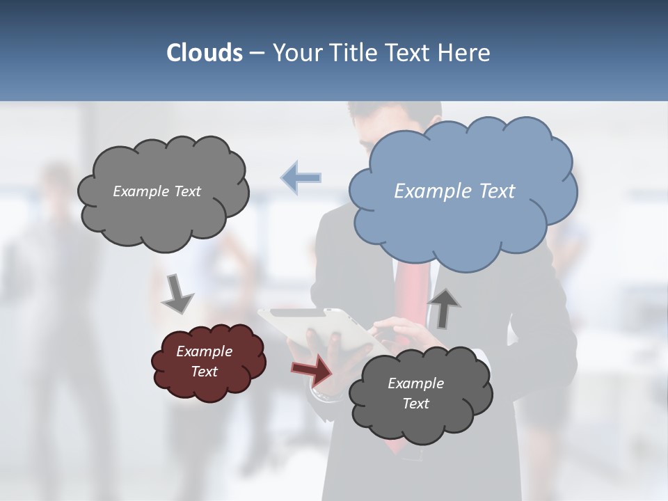 A Man In A Business Suit Holding A Tablet PowerPoint Template