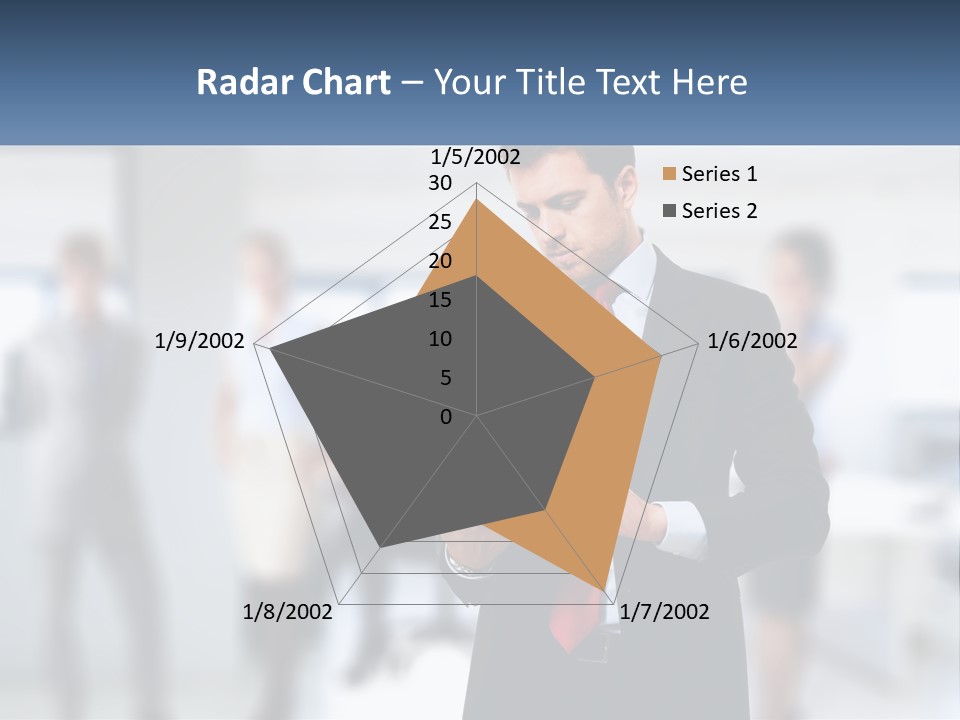 A Man In A Business Suit Holding A Tablet PowerPoint Template